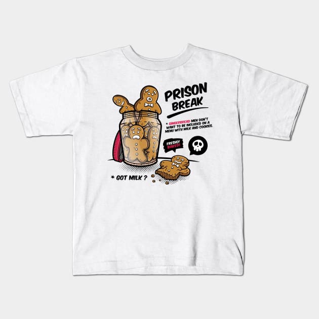 Prison Break - Gingerbread men Kids T-Shirt by Squinked